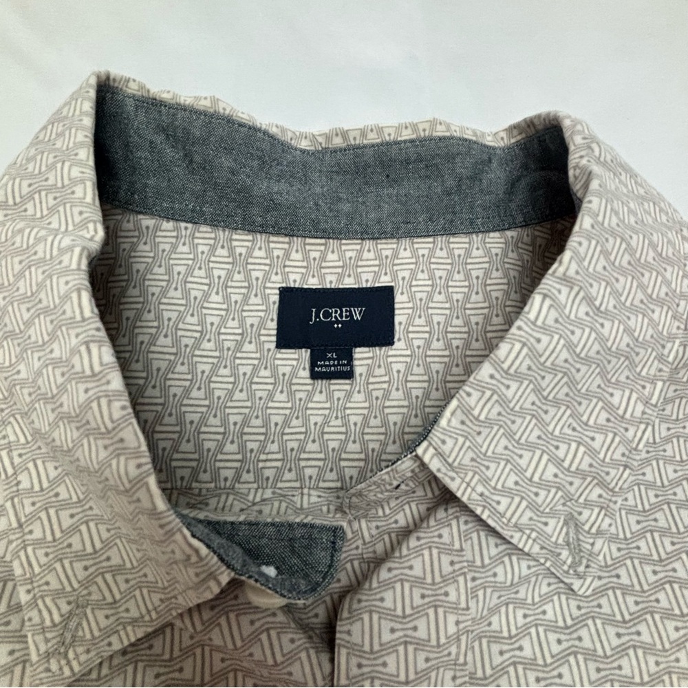 J. Crew Gray Casual Button Down Shirt with Textured Fabric